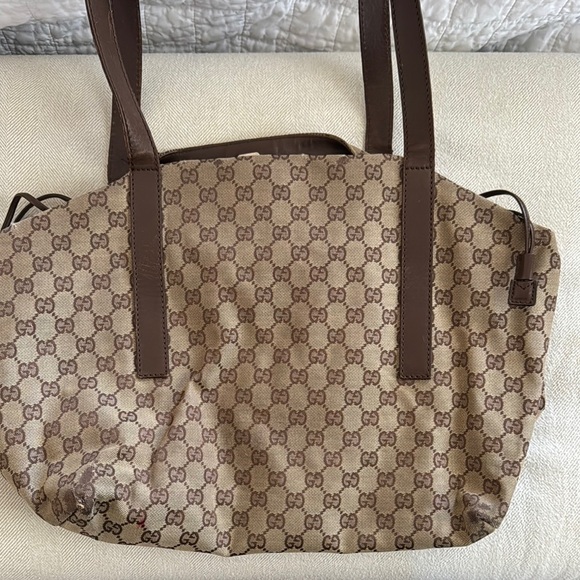 Gucci Brown Monogram Tote Bag - Picture 1 of 6